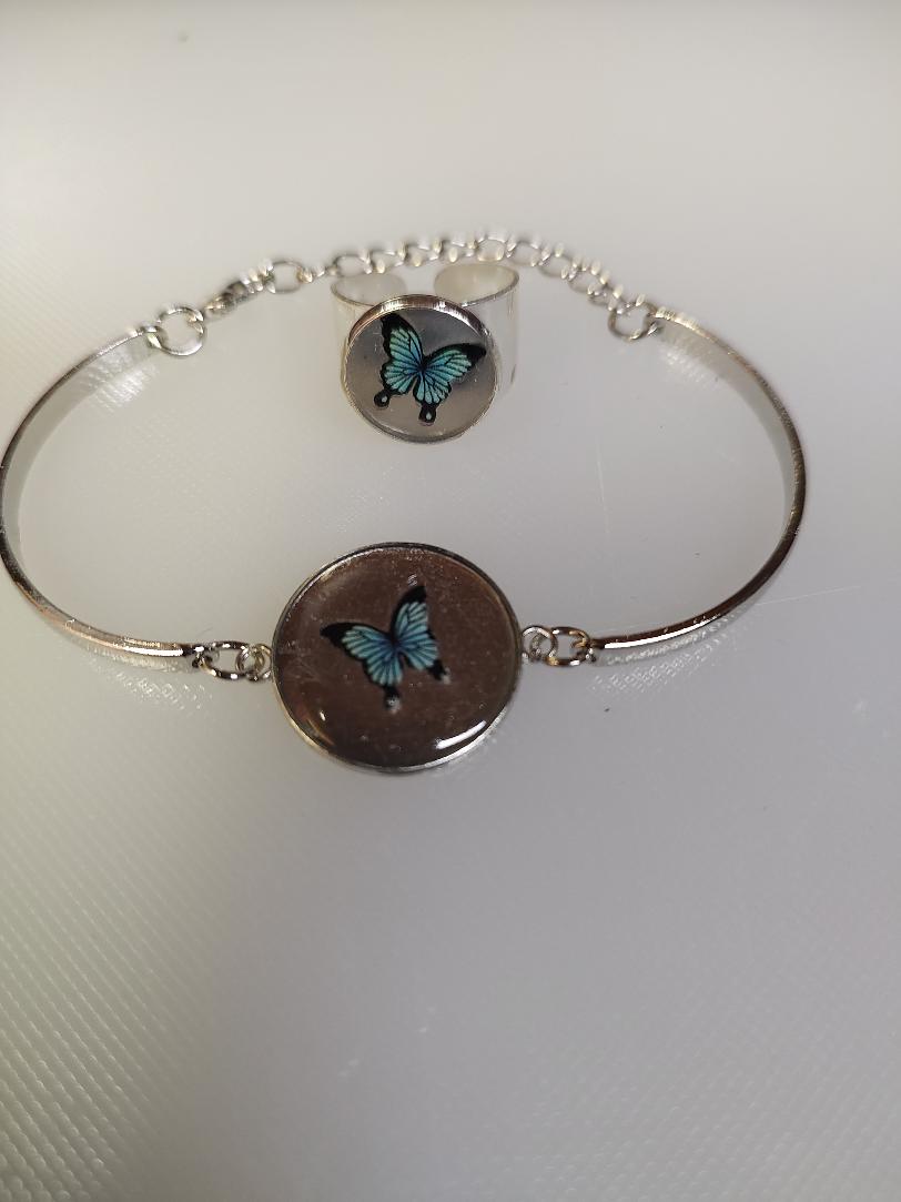 Butterfly Bracelet and Ring set