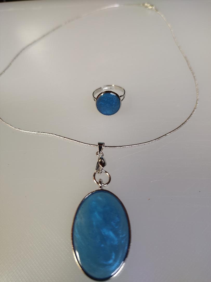 Moody Blue Necklace and Ring set