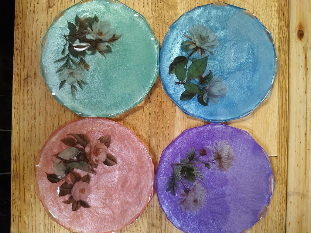 Coasters set of 4 floral