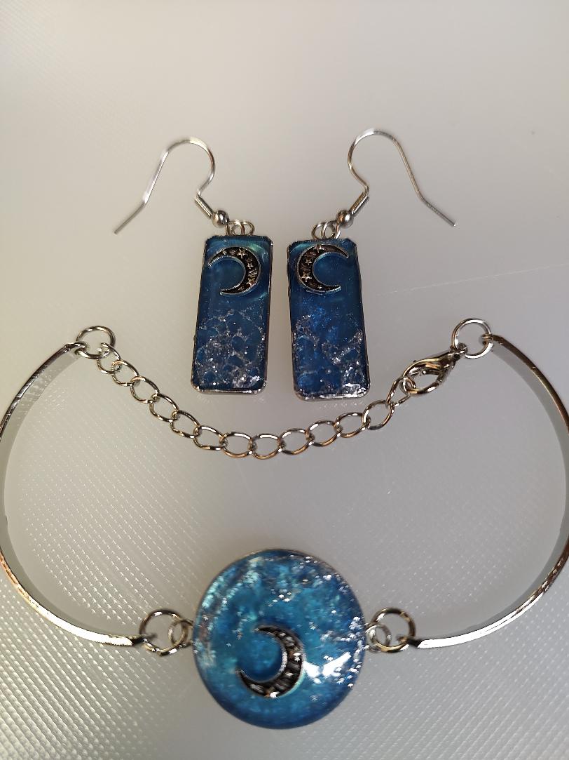 Blue Moon Bracelet and Earrings