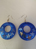 Blue with Silver Stars Earrings