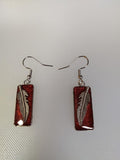 Brown with feather dangle Earrings